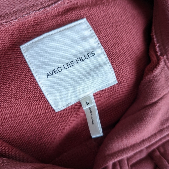 AVEC LES FILLES French Terry Mauve Pink Shacket Size Small - Picture 12 of 13